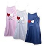 OZABI Chemise de Nuit Fantaisie HUMORISTIQUE. Coloris disponibles : Rose, Bleu, Gris