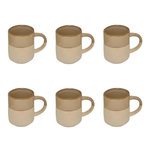 SECRET DE GOURMET Lot de 6 Mugs en Faïence  Kate  20cl Beige