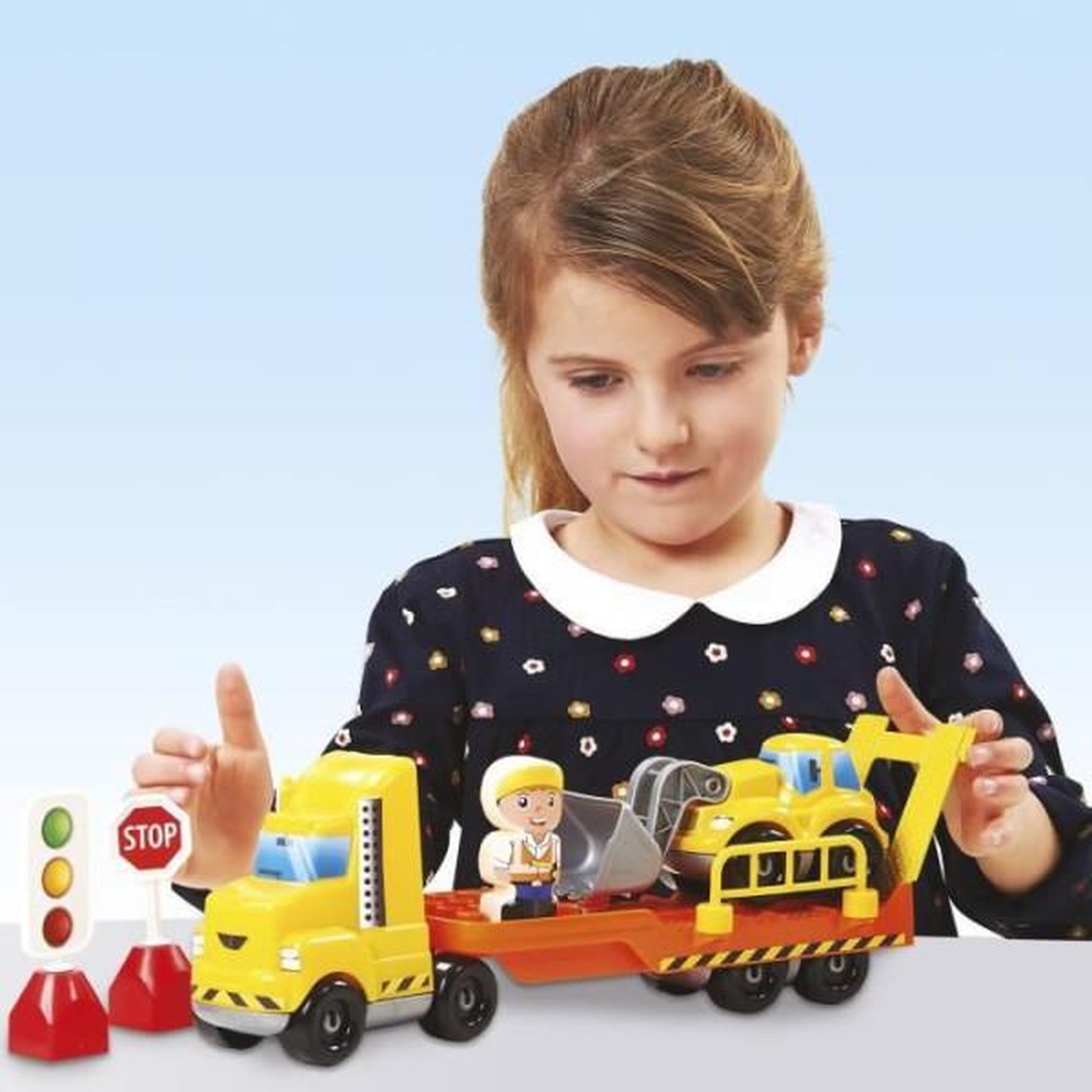 Voir la diapositive 2 : Ecoiffier Jouet de chantier - Ecoiffier - Pelleteuse et camion avec accessoires - Jaune - Mixte - 18 mois+