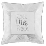 Paris Prix Coussin Déhoussable  Veggy  40x40cm Blanc & Argent
