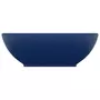VIDAXL Lavabo ovale de luxe Bleu fonce mat 40x33 cm Ceramique