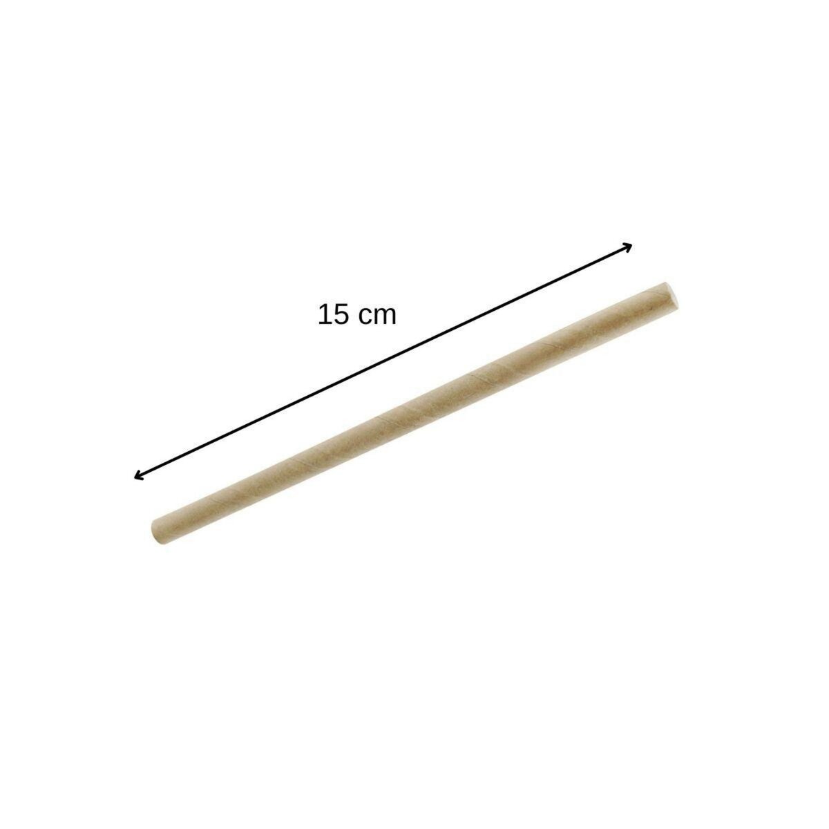 Fackelmann Boite de 50 pailles en papier rigide brun 15 cm Fackelmann Nature