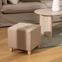 Voir la diapositive 2 : ATMOSPHERA Pouf carré en tissu LEANDRE - Beige