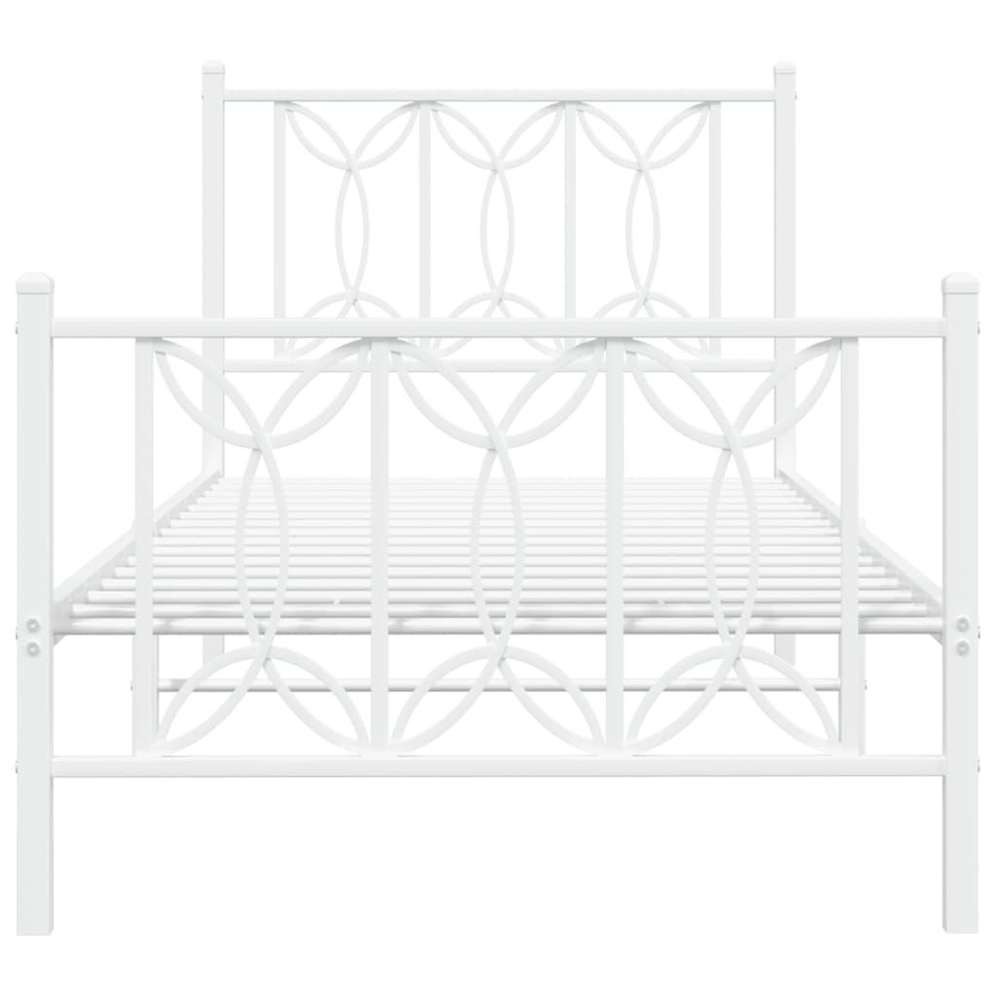 Voir la diapositive 4 : VIDAXL Cadre de lit metal sans matelas avec pied de lit blanc 80x200cm
