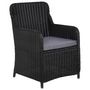 Voir la diapositive 3 : VIDAXL Ensemble a manger de jardin 5 pcs Noir