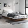 Voir la diapositive 3 : VIDAXL Cadre de lit sans matelas chene fume 100x200 cm bois ingenierie