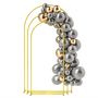 Voir la diapositive 2 : OUTSUNNY Arches décoratives - lot de 3 arches de mariage - arches de ballon - dim. 120L x 40l x 220H cm - métal doré