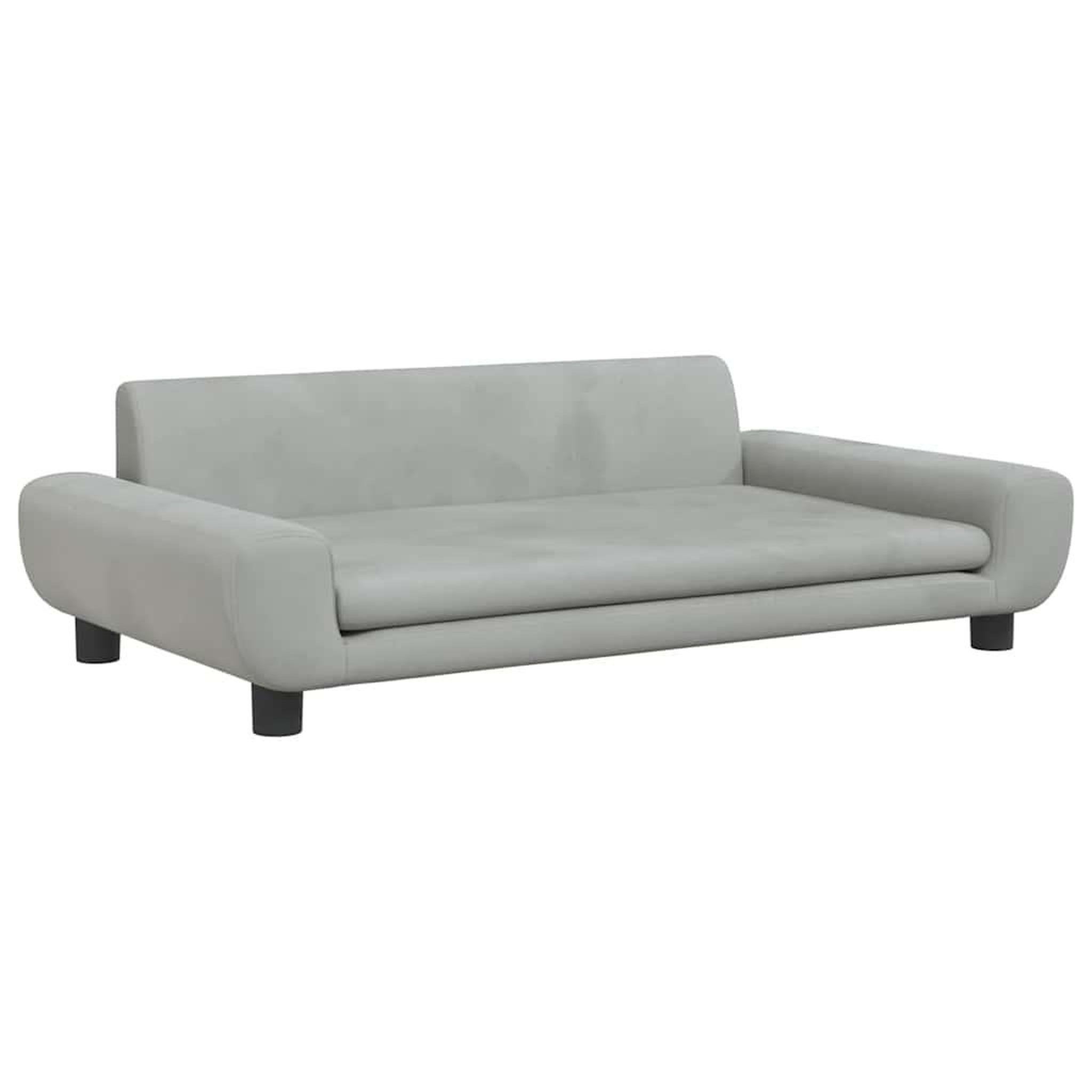 VIDAXL Lit pour chien gris clair 100x54x33 cm velours