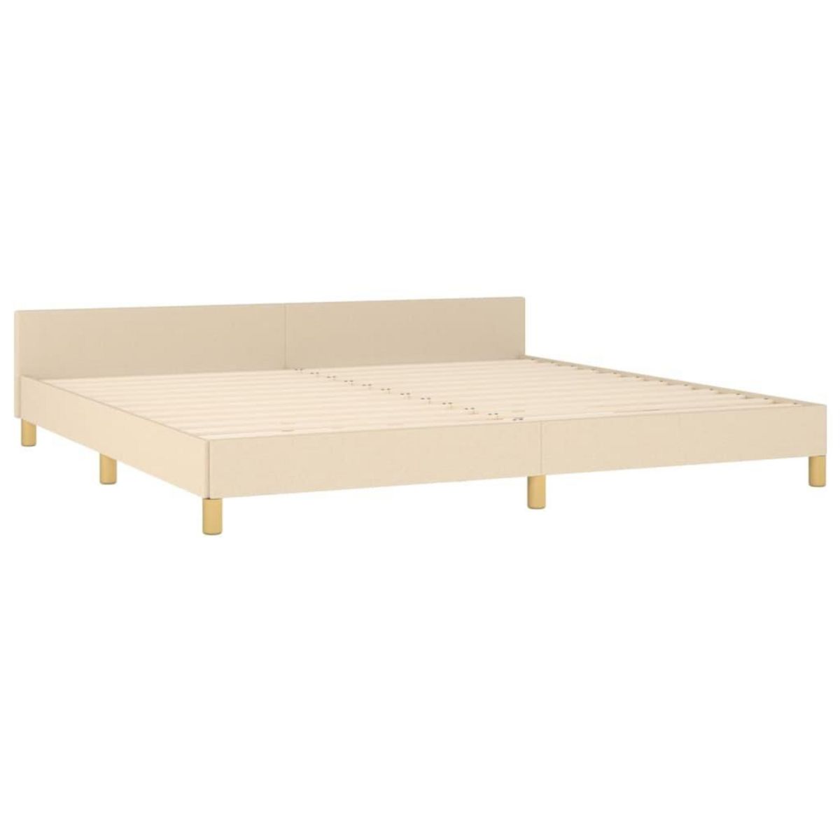 VIDAXL Cadre de lit sans matelas creme 200x200 cm tissu