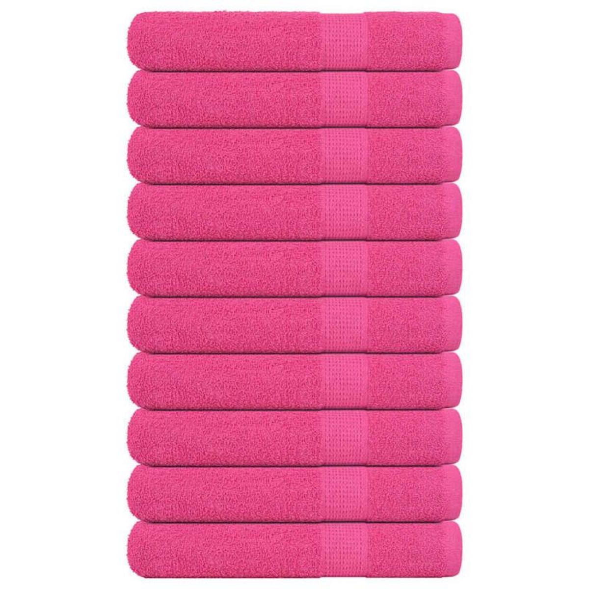 VIDAXL Serviettes 10 pcs rose 100x200 cm 360 g m² 100% coton