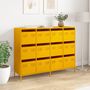 Voir la diapositive 3 : VIDAXL Buffet jaune moutarde 135x39x103,5 cm acier lamine a froid