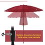 Voir la diapositive 5 : OUTSUNNY Parasol inclinable rond avec manivelle aluminium fibre de verre polyester diamètre 2,60 m coloris rouge