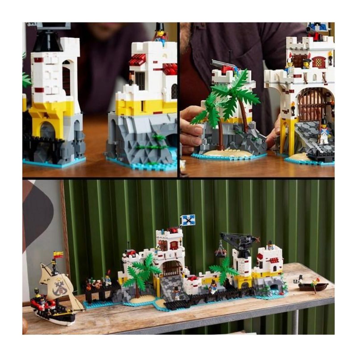 LEGO LEGO 10320 Icons La Forteresse de l'Eldorado, Kit de Maquette pour Adultes avec Bateau Pirate et 8 Minifigurines