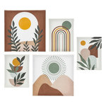 ATMOSPHERA Lot de 5 Toiles Imprimées  Cynthia  25x25cm Soleil