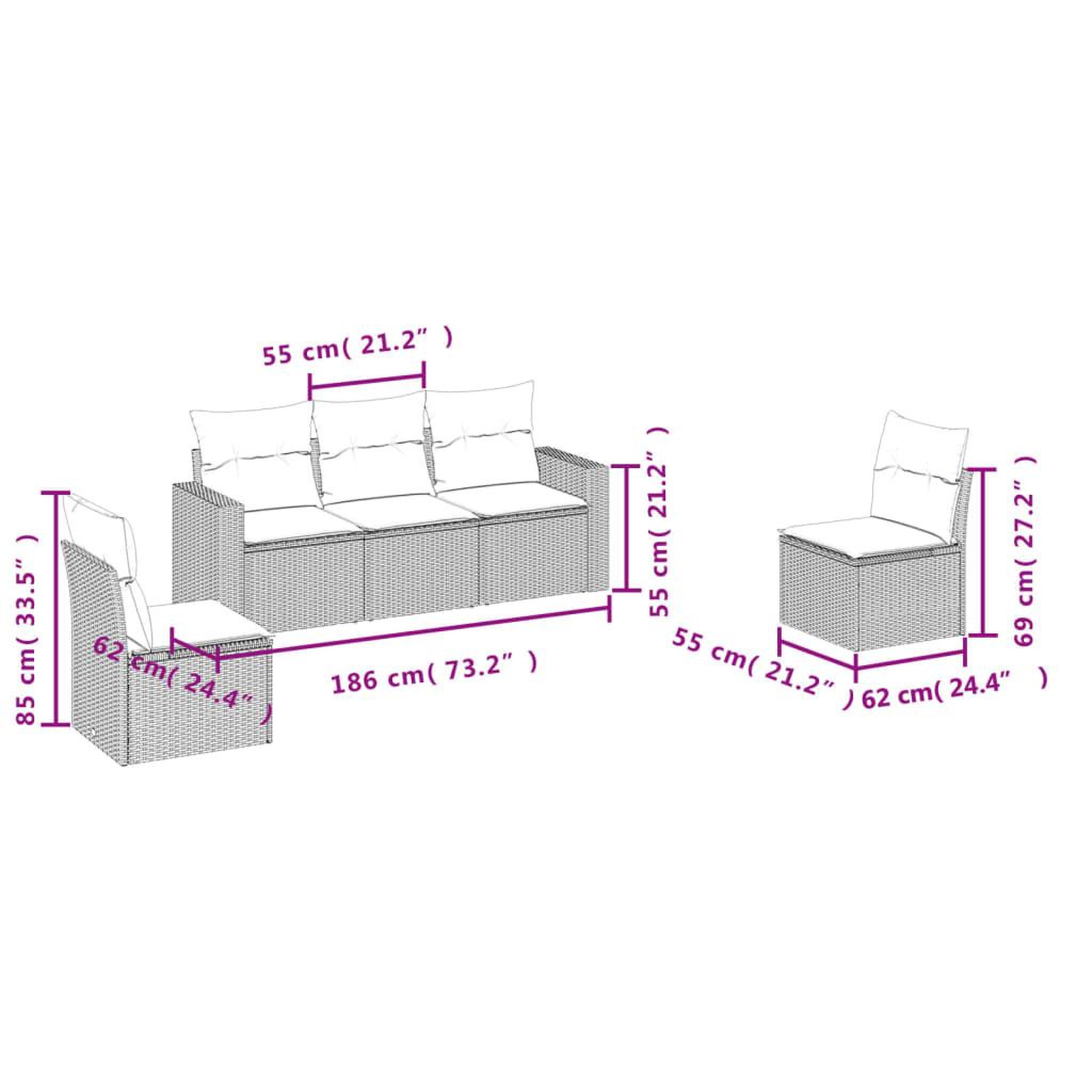 Voir la diapositive 4 : VIDAXL Salon de jardin 5 pcs avec coussins noir resine tressee