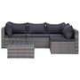 Voir la diapositive 5 : VIDAXL Salon de jardin 7 pcs avec coussins resine tressee gris