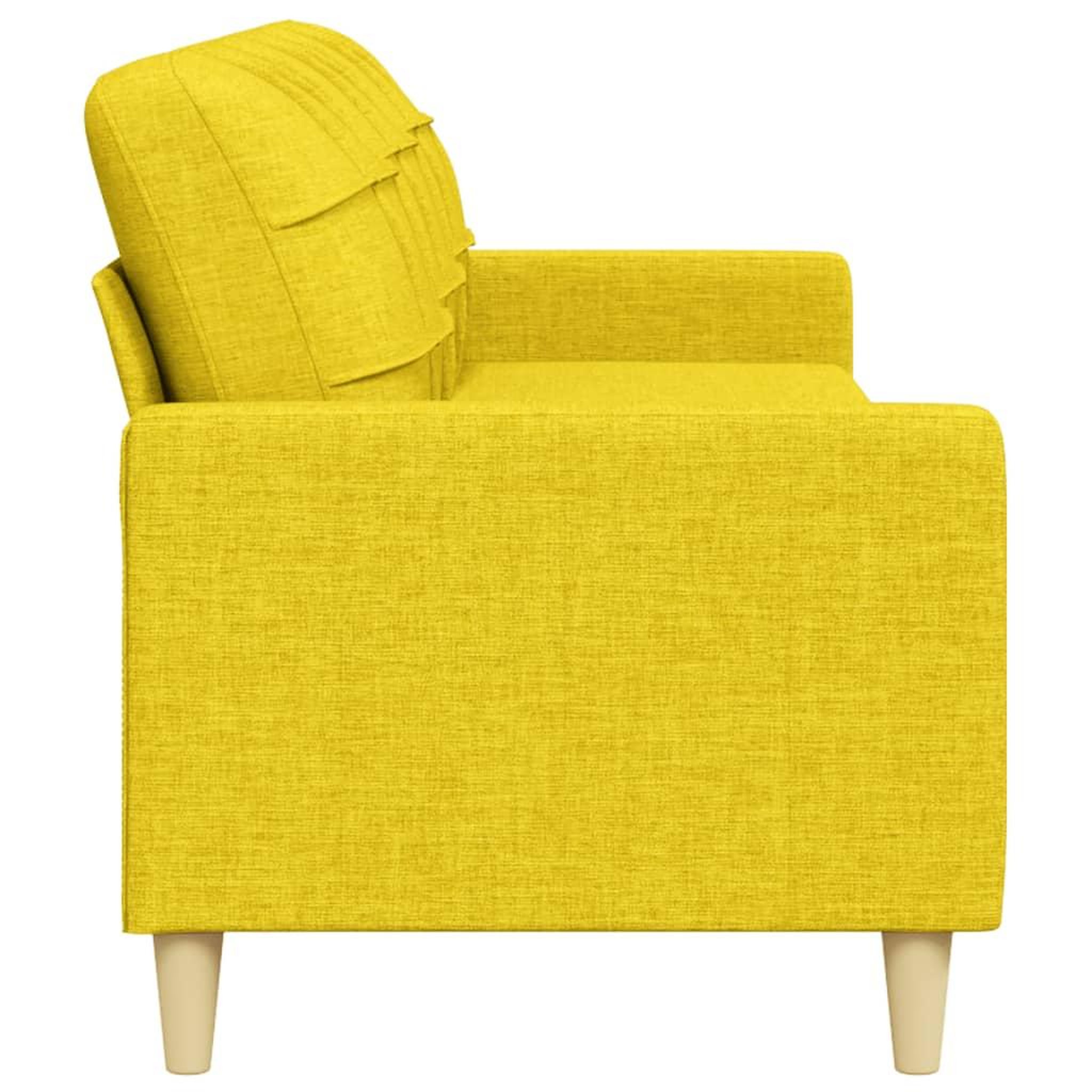 Voir la diapositive 5 : VIDAXL Canape a 3 places Jaune clair 210 cm Tissu
