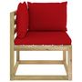 Voir la diapositive 2 : VIDAXL Canape d'angle de jardin avec coussins Bois impregne de vert