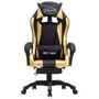 Voir la diapositive 2 : VIDAXL Fauteuil de jeux video avec repose-pied Dore et noir Similicuir