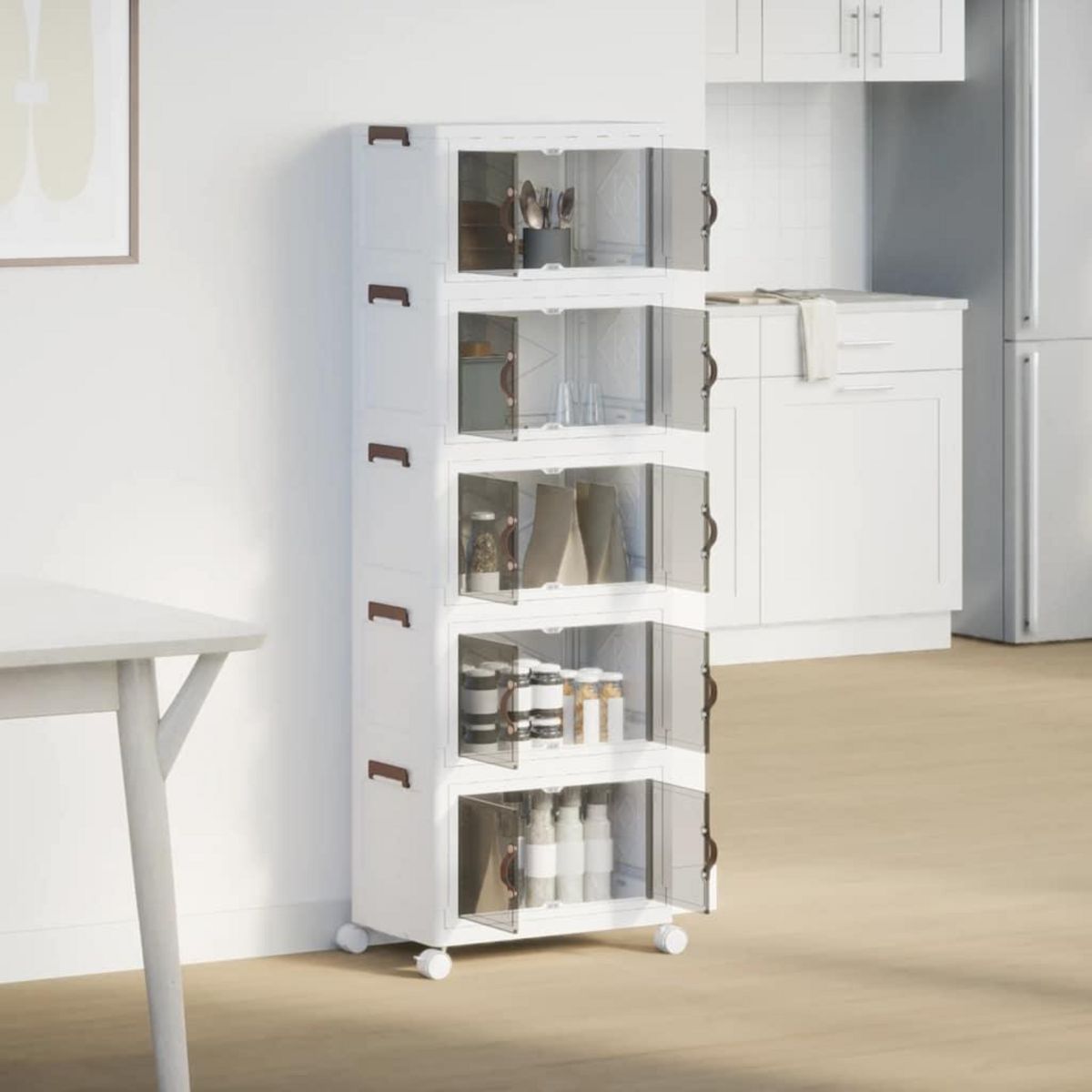 VIDAXL Boîte de rangement empilable avec roues a 5 niveaux 28 L