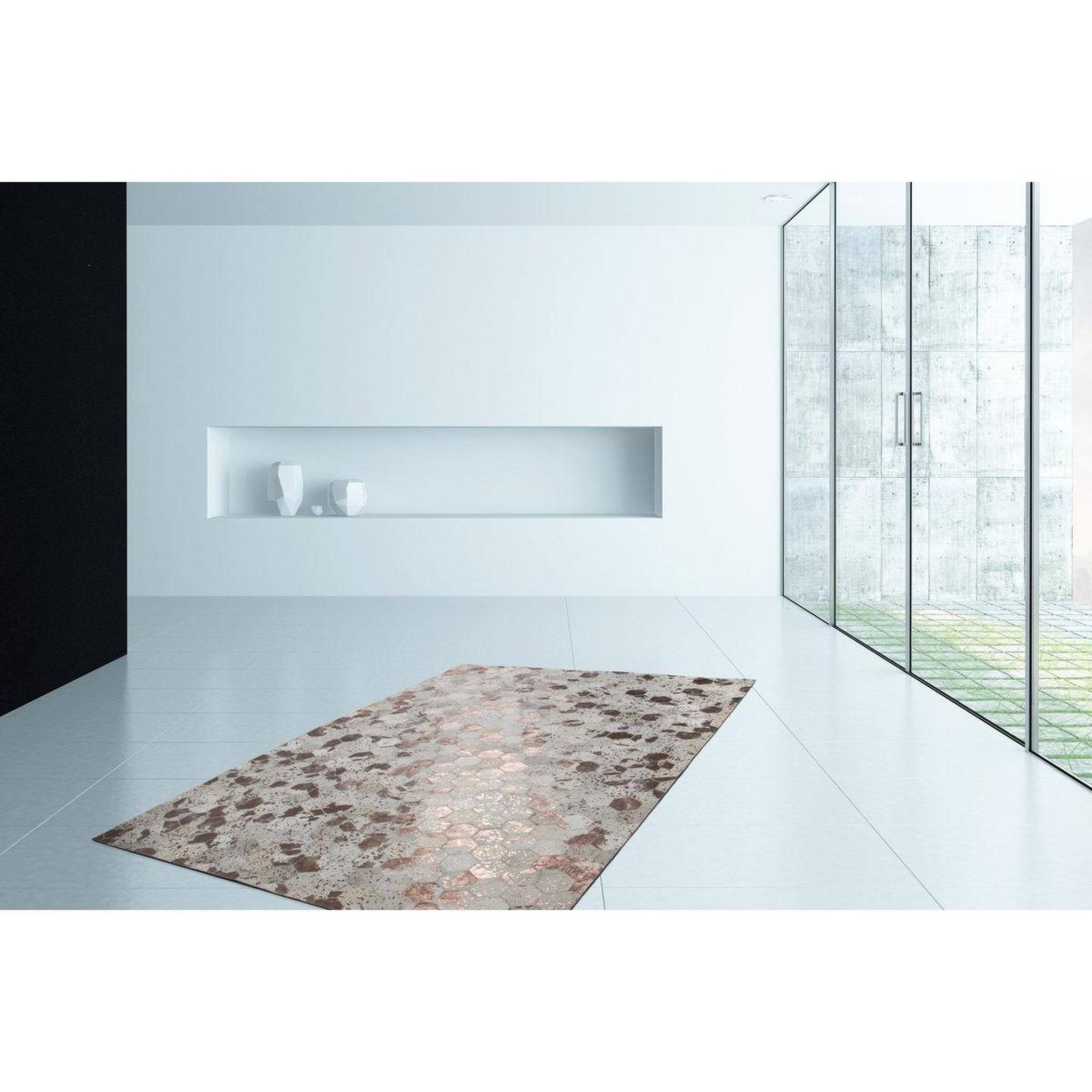 Voir la diapositive 2 : Paris Prix Tapis tissé effet métallique  spark  ivoire & chrome