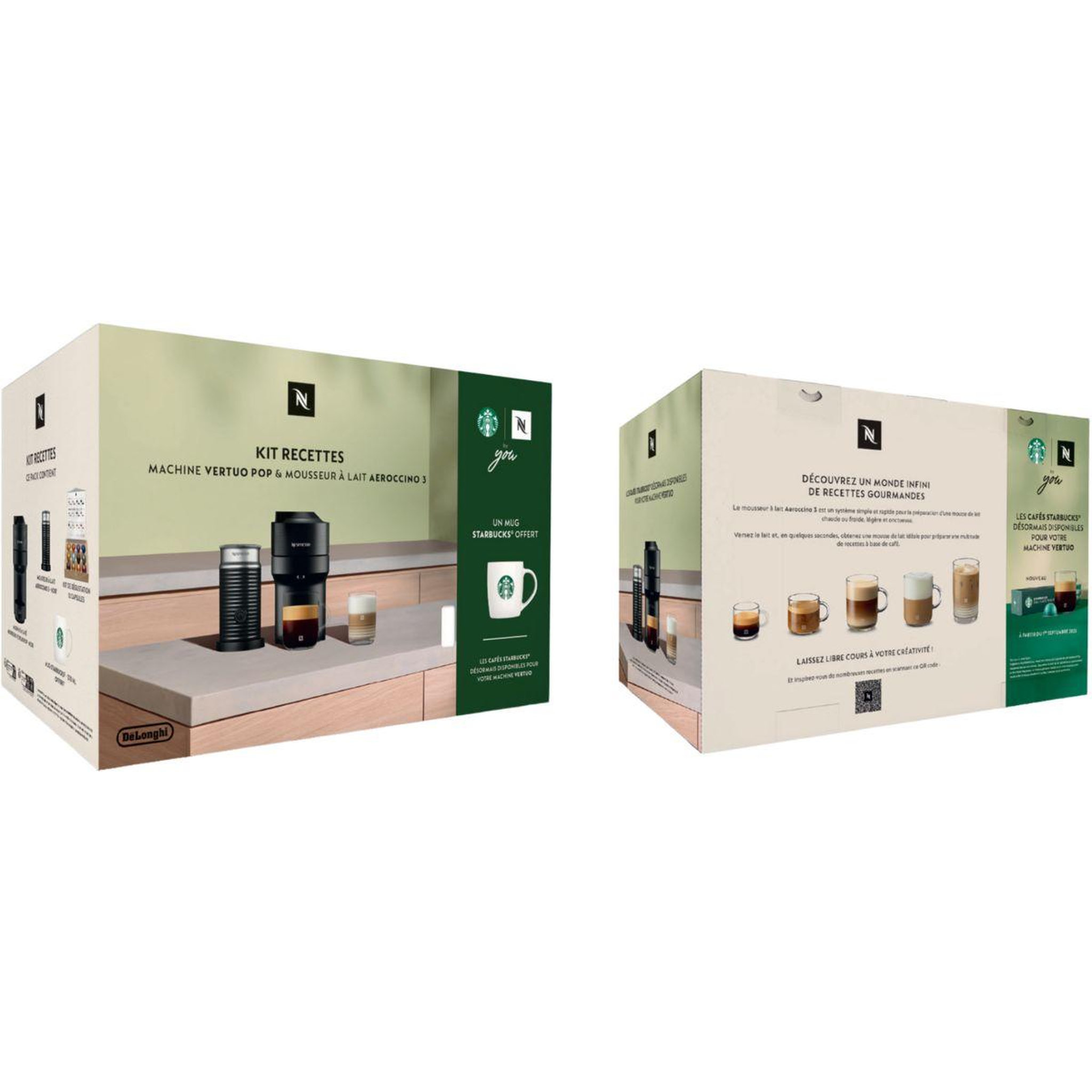 Voir la diapositive 3 : DELONGHI Nespresso vertuo pop + aeroccino starbucks