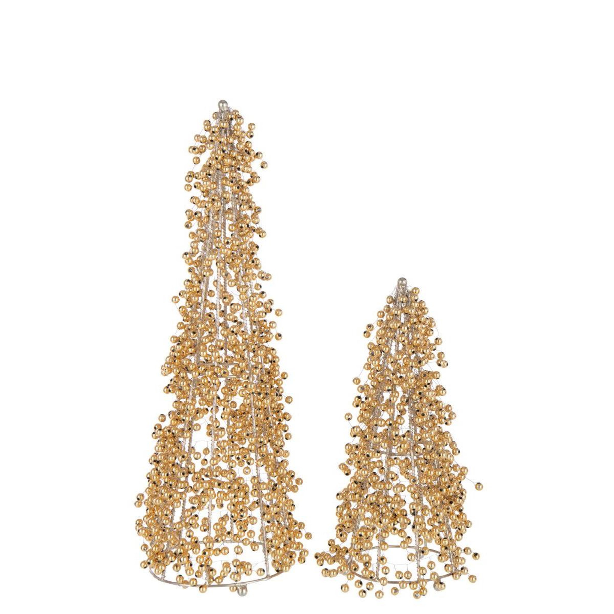 Voir la diapositive 2 : J-LINE Cône déco design  perles  40cm doré