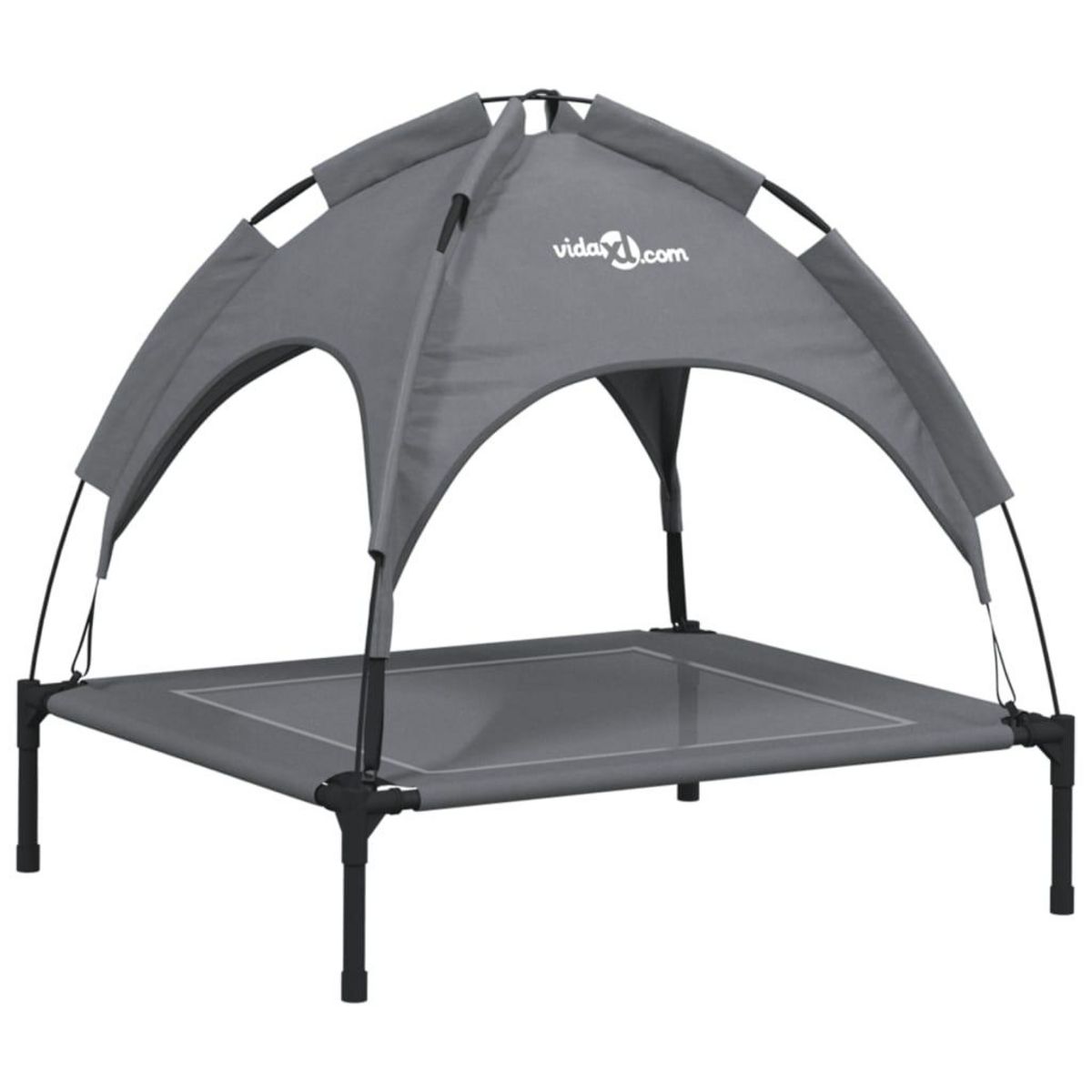 VIDAXL Lit pour chien avec auvent anthracite tissu Oxford et acier