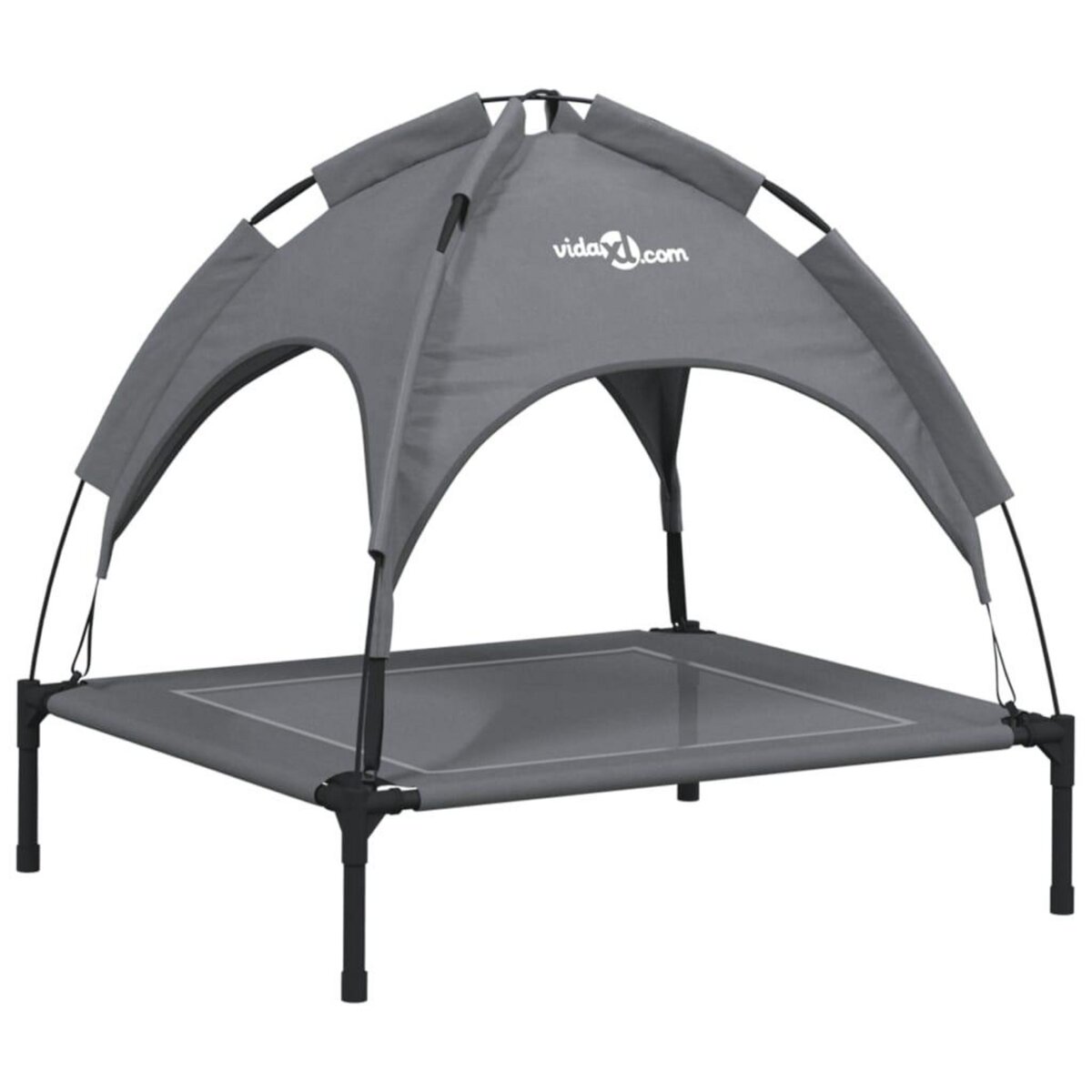 VIDAXL Lit pour chien avec auvent anthracite tissu Oxford et acier