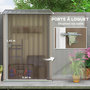 Voir la diapositive 6 : OUTSUNNY Abri de jardin - remise pour outils - cabanon porte verrouillable - dim. 1L x 1,03l x 1,6H m - tôle d'acier ondulée taupe