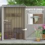 Voir la diapositive 6 : OUTSUNNY Abri de jardin - remise pour outils - cabanon porte verrouillable - dim. 1L x 1,03l x 1,6H m - tôle d'acier ondulée taupe