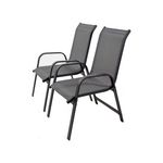 Habitat et Jardin Fauteuil jardin Alu/Textilène  Porto  - Phoenix - Gris foncé - Lot de 2