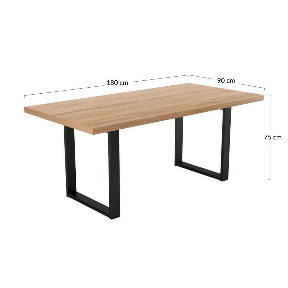 LISA DESIGN Jessie - table à manger - chêne et hêtre massif - 180 cm