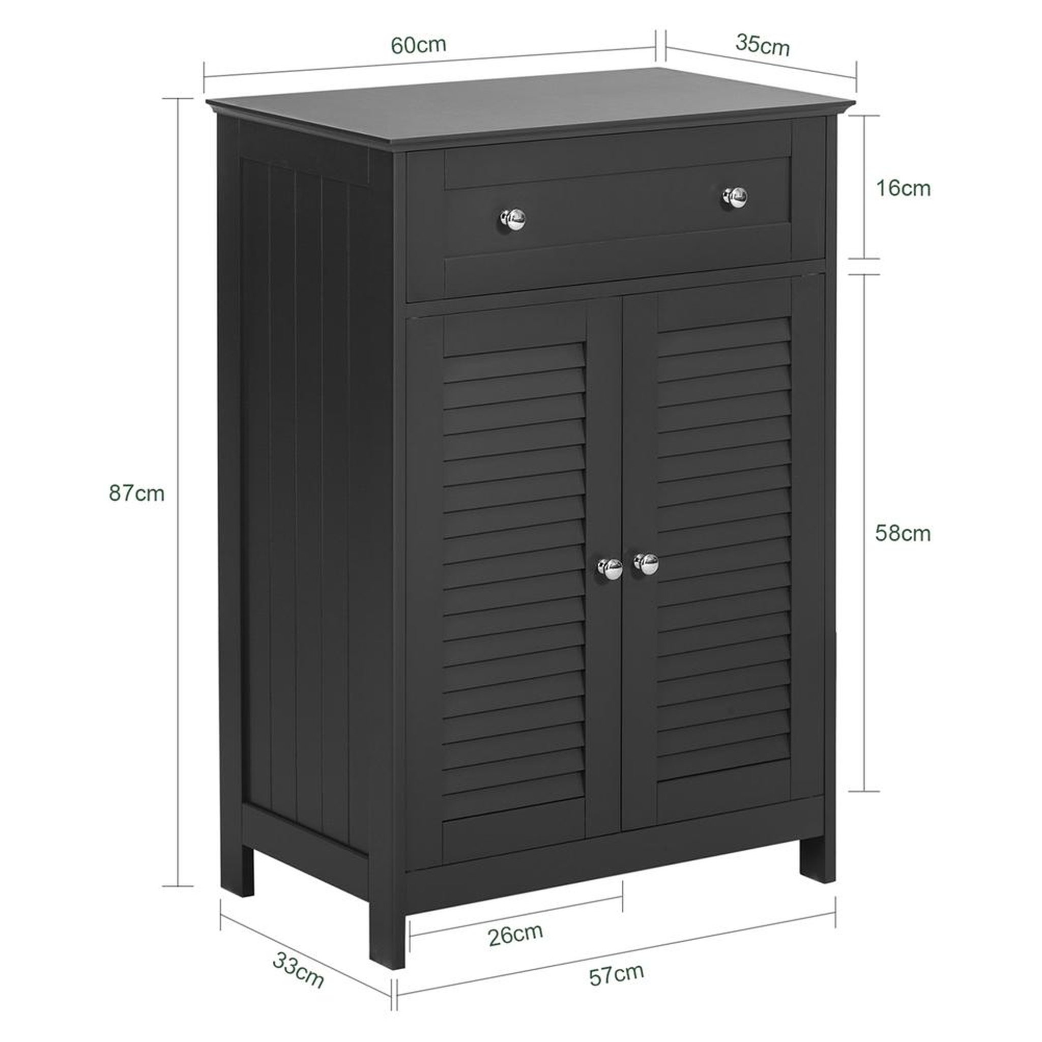 Voir la diapositive 3 : SOBUY SoBuy - Meuble de salle de bain bas avec un tiroir - Fonctionnel - FRG238