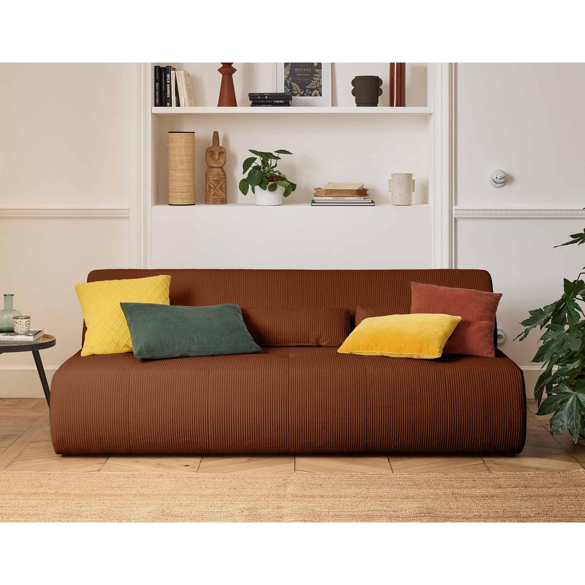 LISA DESIGN Onyx - canapé droit 3 places - en velours côtelé