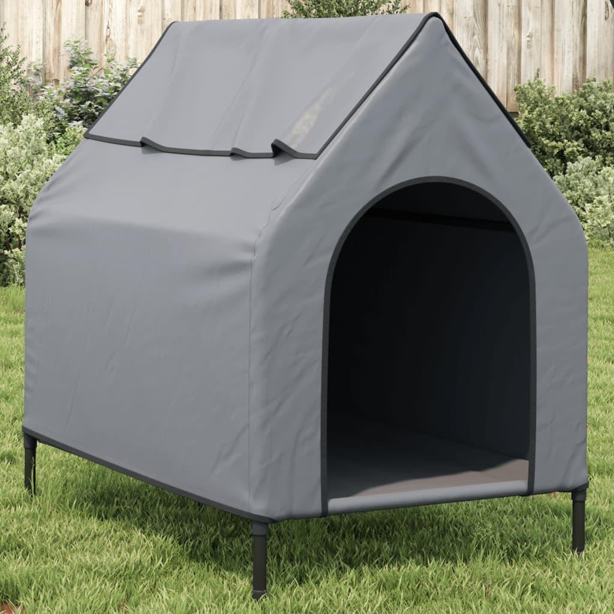 VIDAXL Niche pour chien gris clair tissu oxford et acier