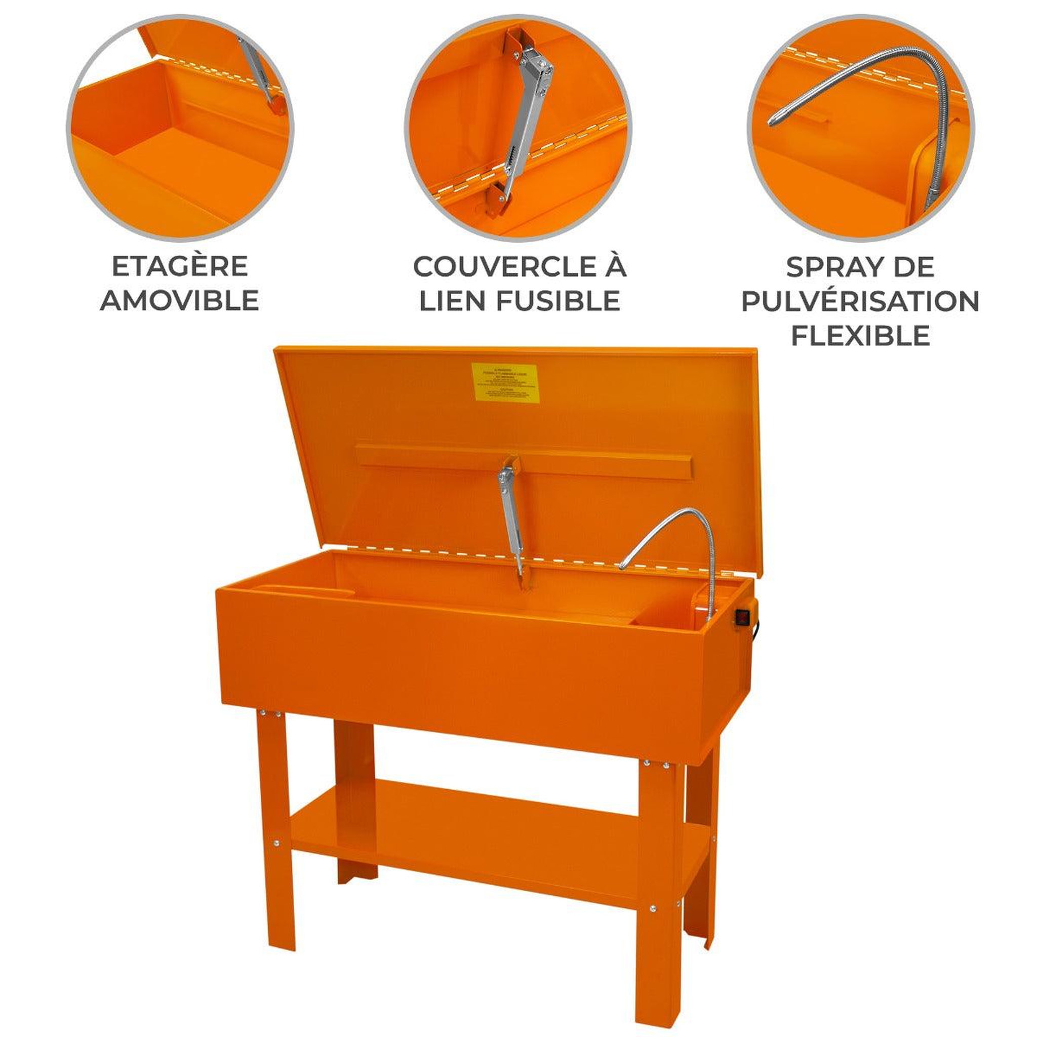 Voir la diapositive 2 : MONSTERSHOP Cabine de nettoyage haute pression pour pièces détachées - 180 l