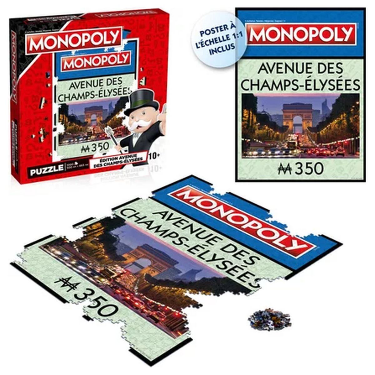  WINNING MOVES Puzzle 1000 pièces Monopoly Avenue Des Champs-Elysées