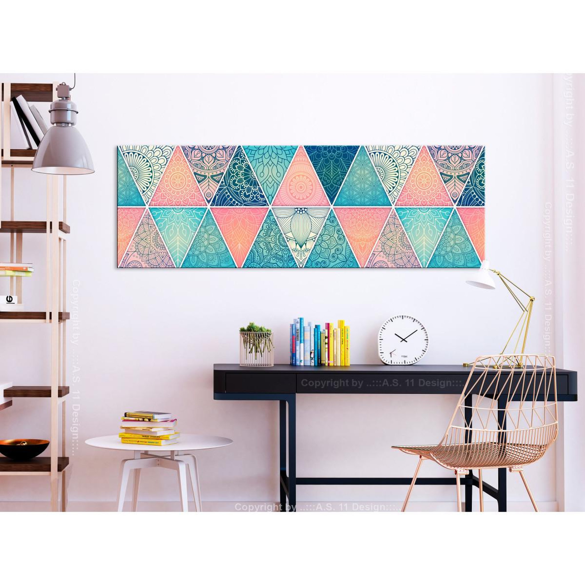 Voir la diapositive 2 : Paris Prix Tableau Imprimé  Oriental Triangles Narrow