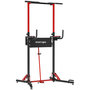 Voir la diapositive 1 : HOMCOM Station de traction musculation pliable réglable - station de dips - chaise romaine - acier rouge noir