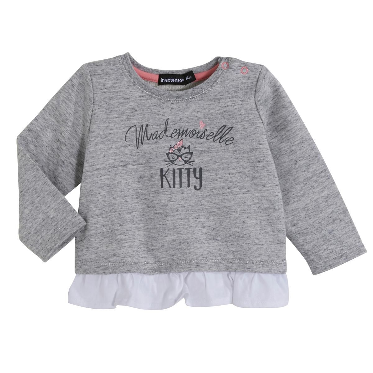 IN EXTENSO Sweat molleton faux 2 en 1 bébé fille