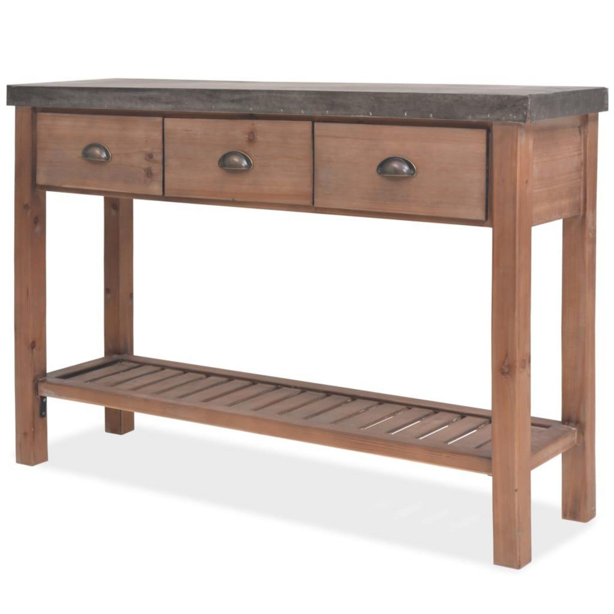VIDAXL Table console Bois massif de sapin 122 x 35 x 80 cm