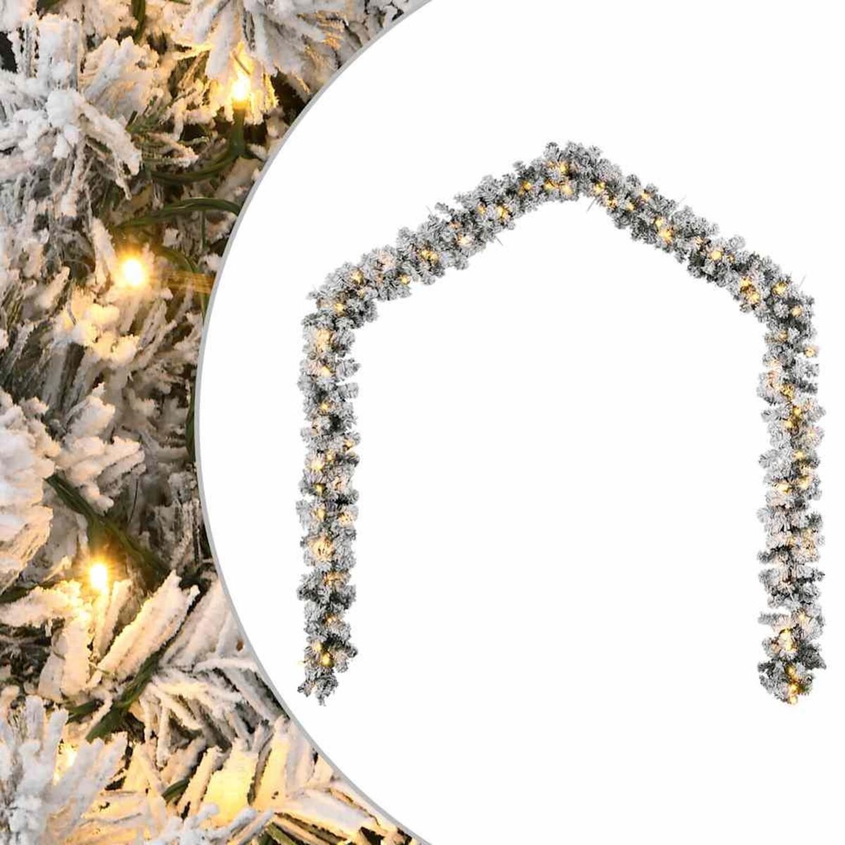 VIDAXL Guirlande de Noël avec lumieres LED vert 10 m PVC