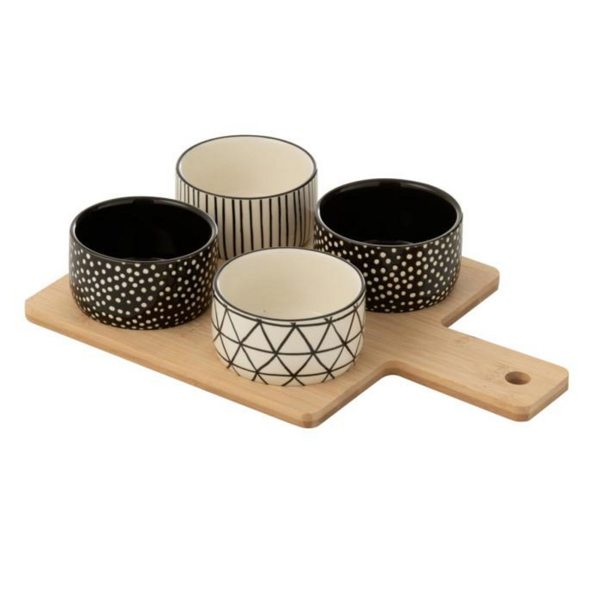 Paris Prix Service Apéritif 5 Pièces  Avery  31cm Noir & Blanc