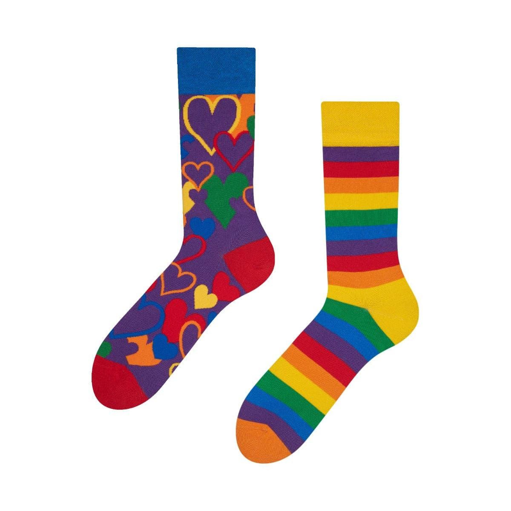 DEDOLES Chaussettes amours arc-en-ciel. Coloris disponibles : Multicolore