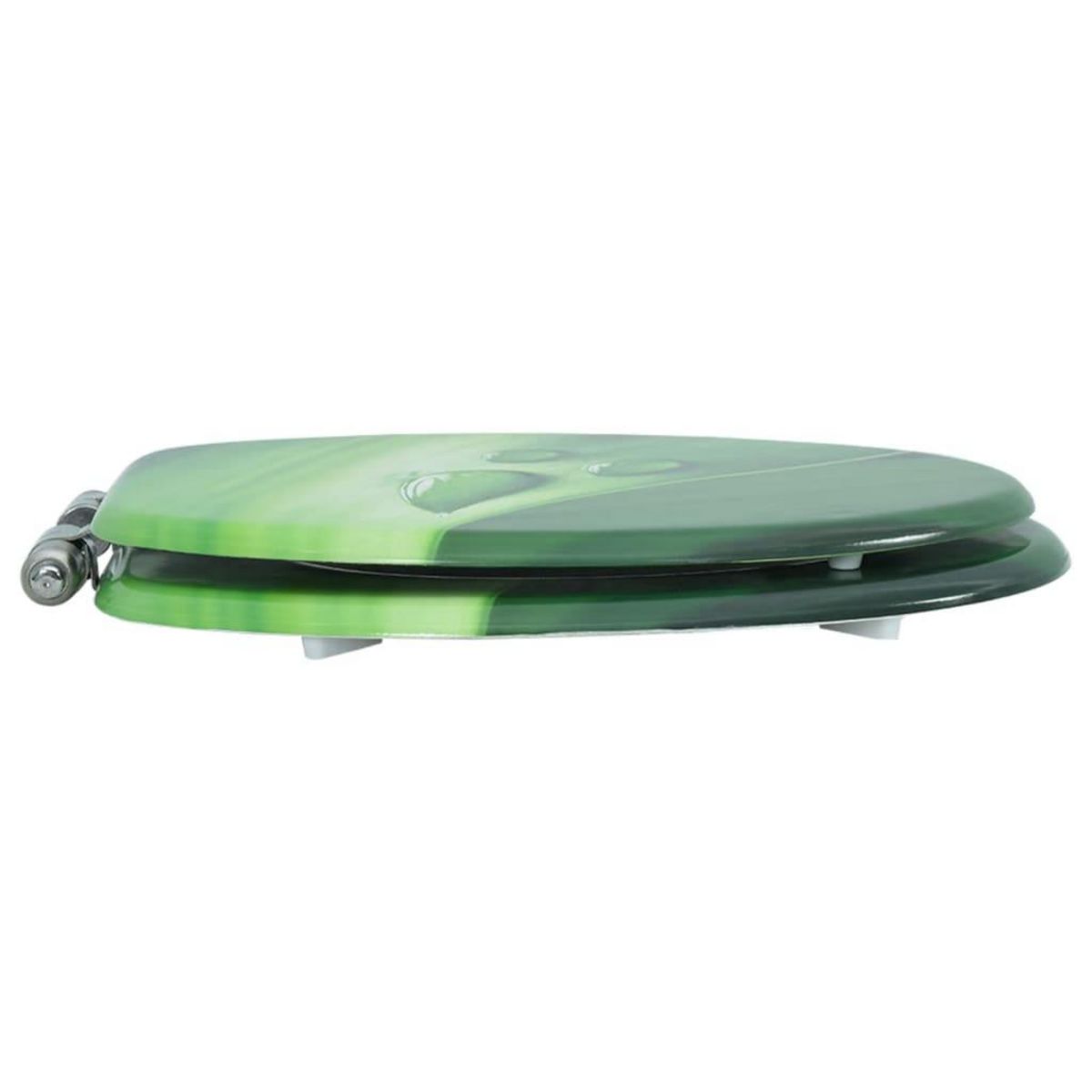 VIDAXL Siege WC Couvercle fermeture en douceur MDF Vert Gouttes d'eau