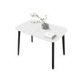 Voir la diapositive 2 : BEST MOBILIER Magov - table à manger extensible - blanc et noir - 4 personnes