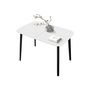 Voir la diapositive 2 : BEST MOBILIER Magov - table à manger extensible - blanc et noir - 4 personnes