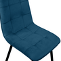 Voir la diapositive 6 : ID MARKET Lot de 6 chaises MILA en velours bleu pour salle à manger