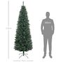 Voir la diapositive 3 : HOMCOM Sapin de Noël artificiel 210 cm slim avec support en acier pliable, 687 branches épines, décoration de Noël effet réaliste, vert